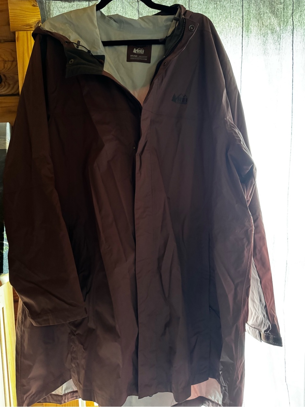 REI Rainier Long Line Rain Jacket - Women's. Color: Rust - Picture 6 of 7